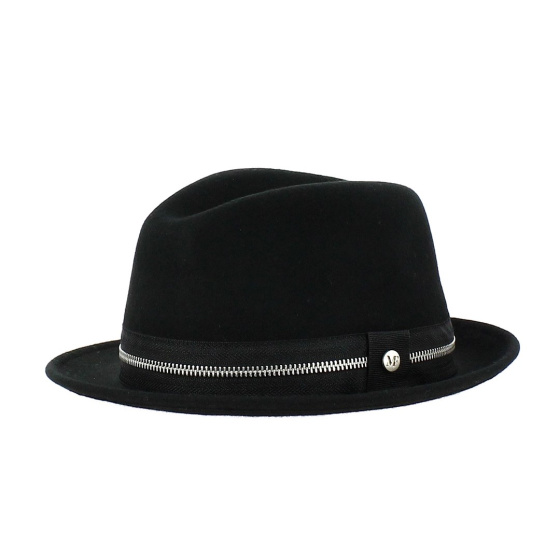 Black Wool Felt Player ZIP Hat - Fléchet