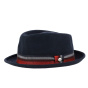 Navy wool Porkpie hat - Flechet