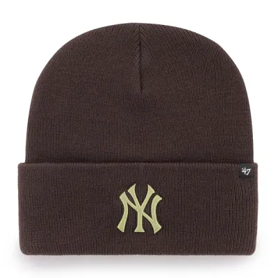 MLB NY Yankees Brown Acrylic Beanie - 47 Brand Reference: 21501| Chapellerie Traclet