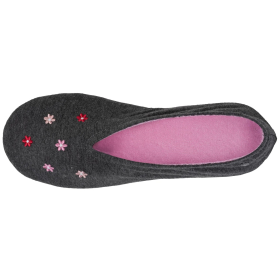 Ballerine Gris Chiné Semelle Cuir - Isotoner Ballerine Gris Chiné Semelle Cuir - Isotoner