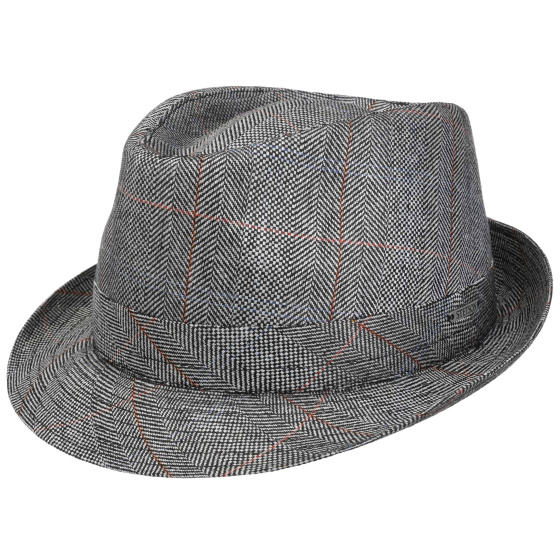 Stetson Black Herringbone Silk Osceola Trilby Hat