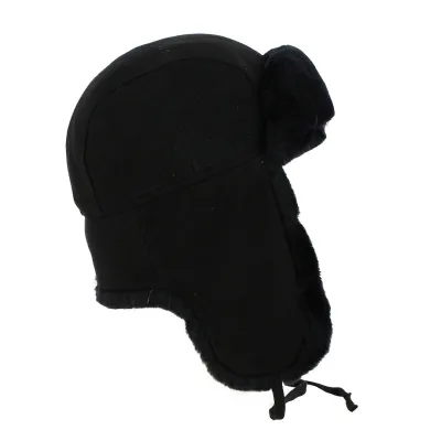 Chapka Cuir & Mouton Noir - Traclet