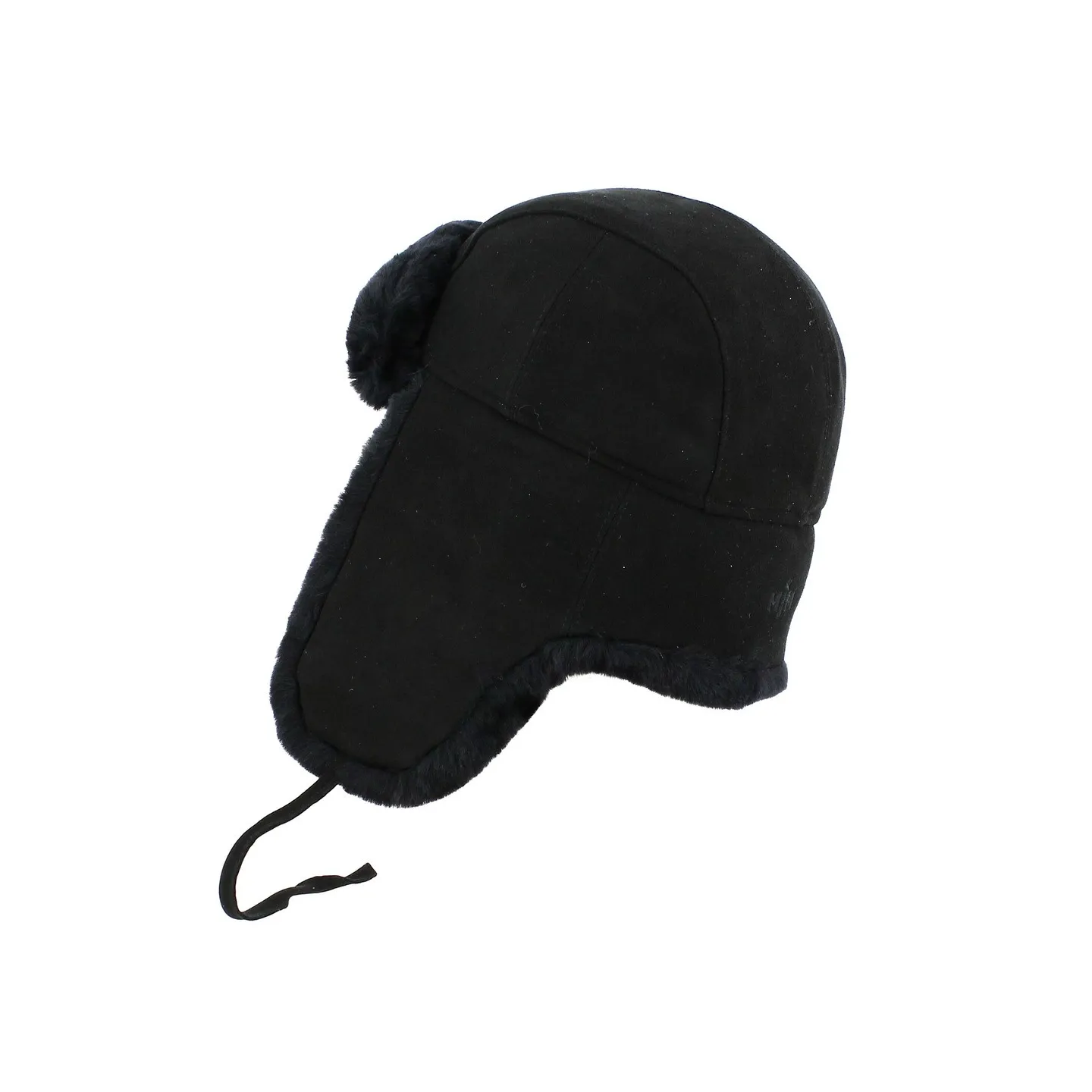 Leather & Sheepskin Traclet Ushanka Black Reference: 614 | Traclet Hat Shop