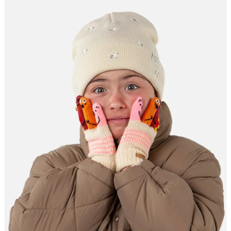 Children's Gloves With Pink Puppet Faces - Barts