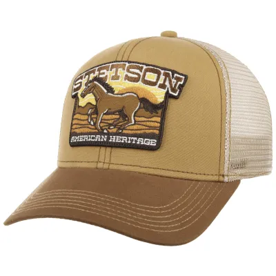 Mustang Beige Baseball Trucker Cap - Stetson Reference: 21566| Traclet Hat Shop