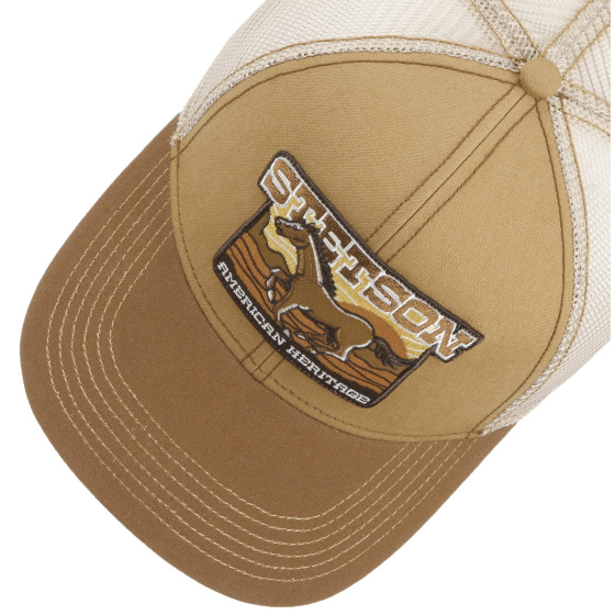 Mustang Beige Baseball Trucker Cap - Stetson