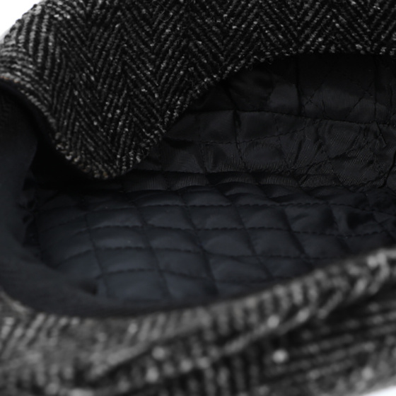 Casquette Plate Cache-Oreilles Jerzu Laine Chevrons Anthracite- Traclet