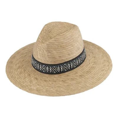 Traveler wide brim straw hat Aztec UPF50+ protection