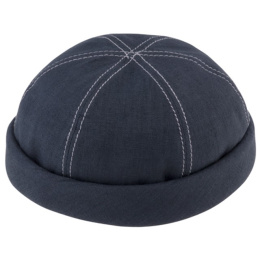 Navy Linen Docker Cooper Beanie - Traclet