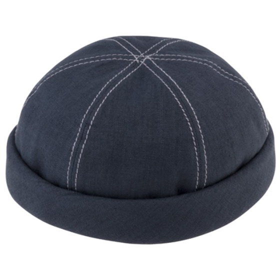 Navy Linen Docker Cooper Beanie - Traclet