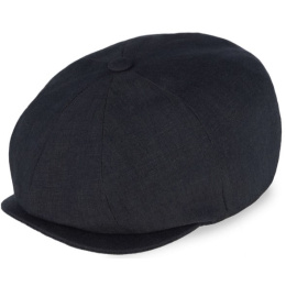 Black Linen Irish Cap - Hanna Hats