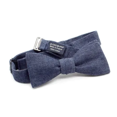 Teal Blue Linen Bow Tie - Le Coq En Pap Reference: 17707| Chapellerie Traclet