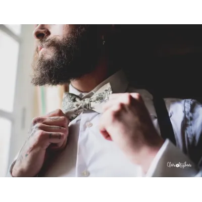 Teal Blue Linen Bow Tie - Le Coq En Pap Reference: 17707| Chapellerie Traclet