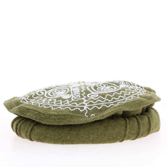 Embroidered khaki Pakol