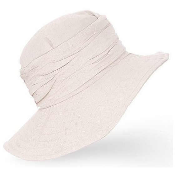 Women's Imma Linen Beige Wide-Brimmed Hat - Traclet