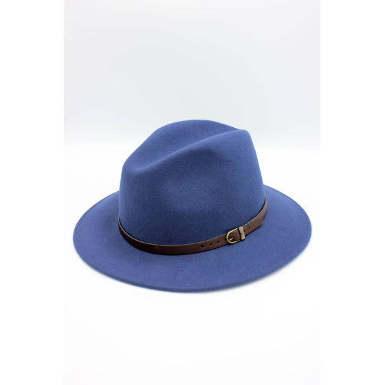 Chapeau Fedora en laine classique avec ceinture