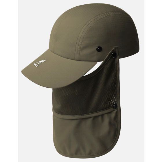 Casquette Baseball À Masque & Cache-Nuque Olive - Kangol