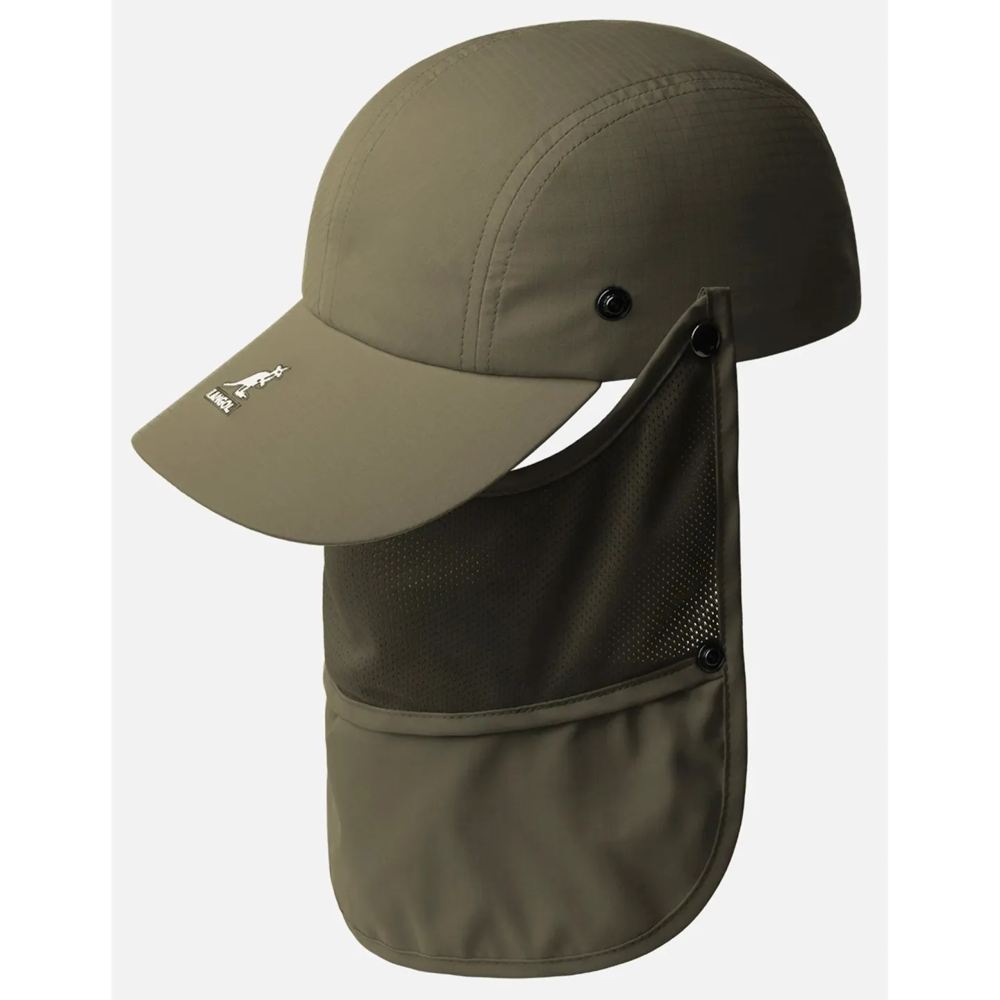 Olive Baseball Cap with Mask & Neck Cover - Kangol Reference: 21711| Chapellerie Traclet