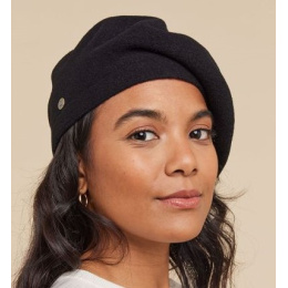 Luna Black Merino Wool Beret - Heritage by Laulhère