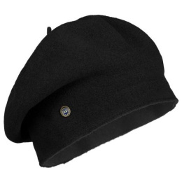 Luna Black Merino Wool Beret - Heritage by Laulhère