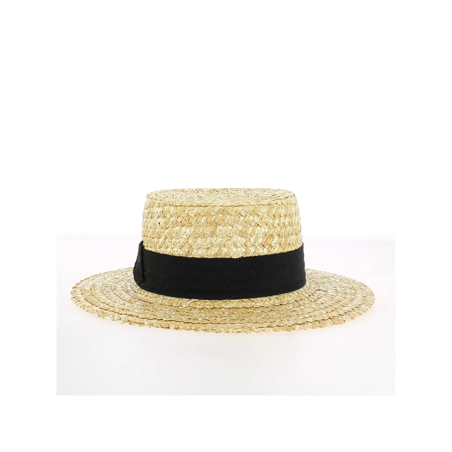 Natural Straw Hat with Bow Tie