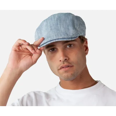 Oslo Chevron Wool Grey Flat Cap - Barts Reference: 11455 | Traclet Hatters