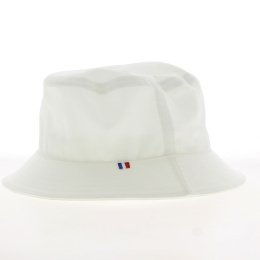 White Gabardine Bucket Hat Made In France