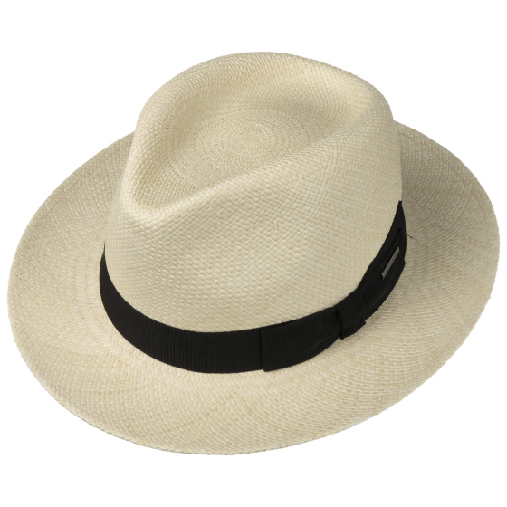 Natural Straw UPF 40+ Fedora Panama Hat - Stetson Natural Straw UPF 40+ Fedora Panama Hat - Stetson