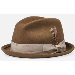 Brown Desert Wool Felt Trilby Gain Hat - Brixton