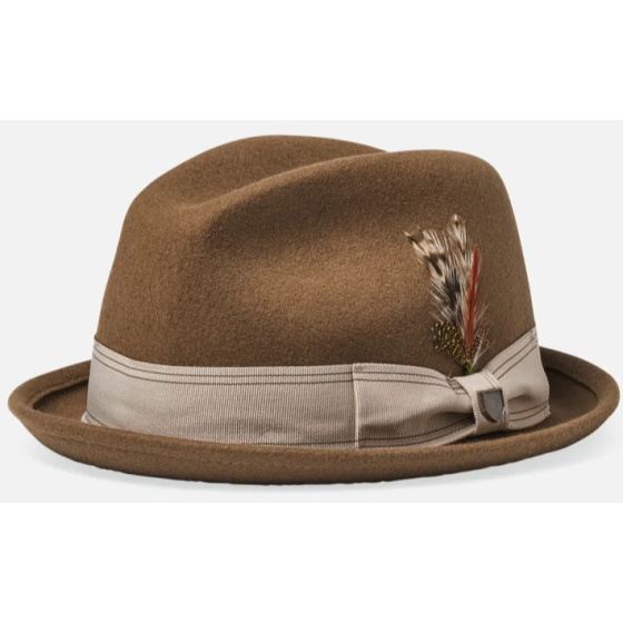 Brown Desert Wool Felt Trilby Gain Hat - Brixton