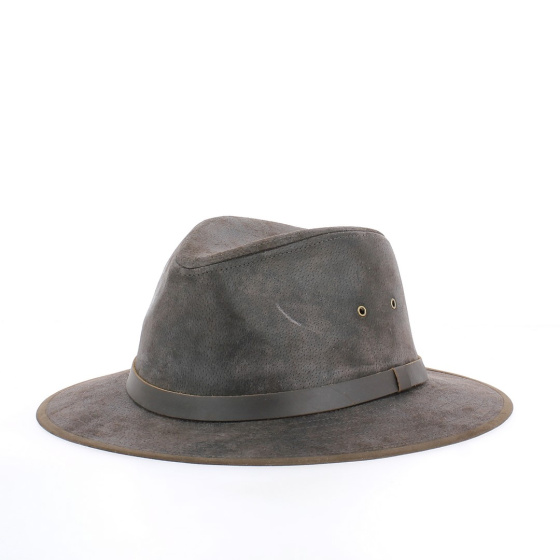 Chapeau Traveller Flinder Cuir Choco - Traclet