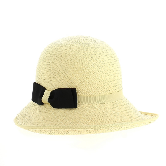 Chapeau Cloche Panama avec nœud noir