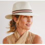 Ivory Stripe Fedora Hat UPF 50+ - House of Ord