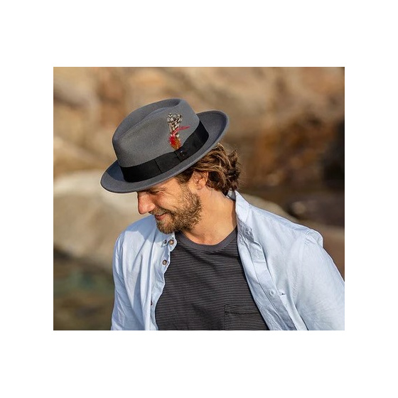 Chapeau Trilby Rimini Feutre Laine Gris - Traclet Chapeau Trilby Rimini Feutre Laine Gris - Traclet