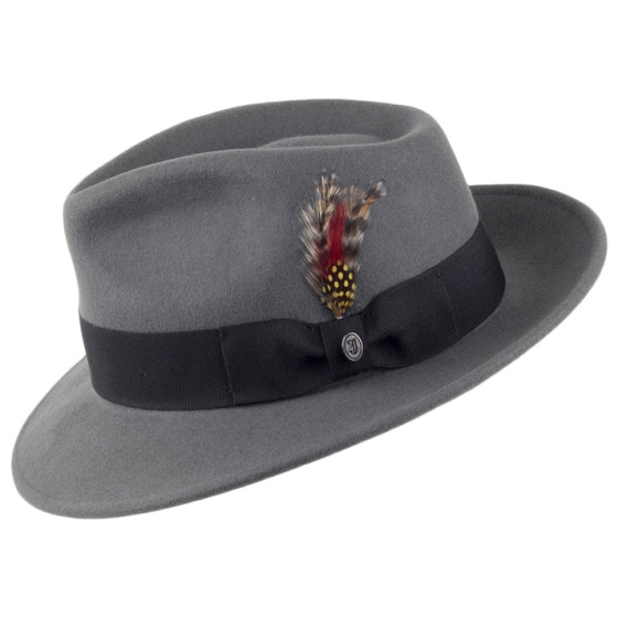 Rimini Grey Wool Felt Trilby Hat - Traclet