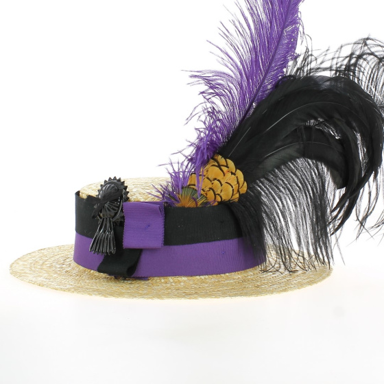 Purple Victorian Boater