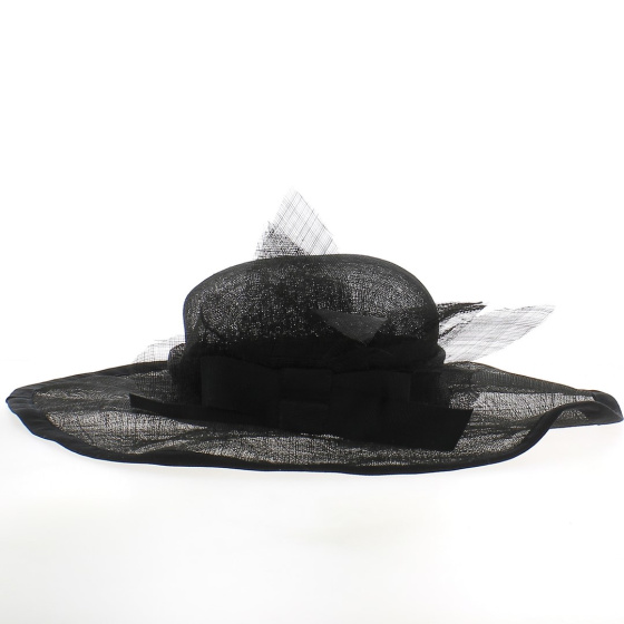 Black summer sisal hat