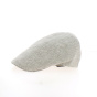 Beige Herringbone Flat Cap