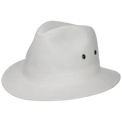 Chapeau Traveller Virginia Coton Biologique Blanc UPF 40+ - Stetson  Reference : 21917| Chapellerie Traclet