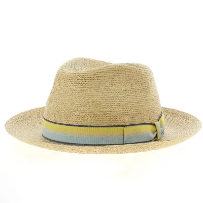 Monaco Natural Straw Fedora Hat