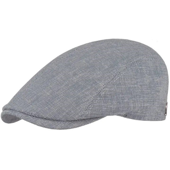 Nagata Flat Cap Linen & Wool Blue - Fléchet - made in France