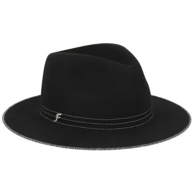 Chapeau Fedora Le Flo Feutre Laine Noir - Flechet