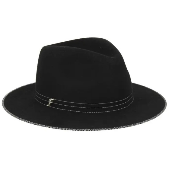 Le Flo Fedora Hat Black Wool Felt - Flechet