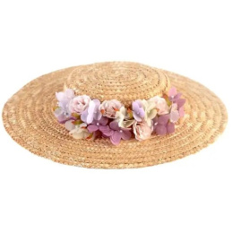 Little Provençal Hat Malva Natural Straw - Traclet