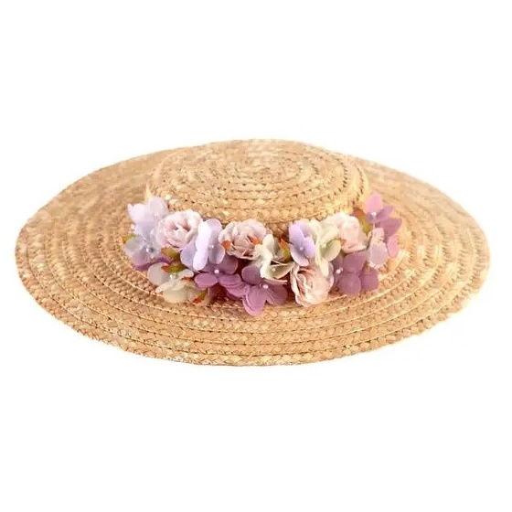 Little Provençal Hat Malva Natural Straw - Traclet