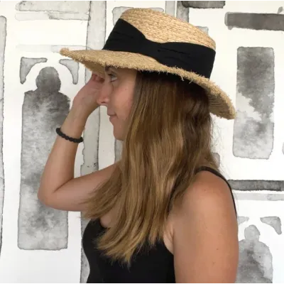 Enna Raffia Boater Hat UPF 50+ - Traclet Reference: 21972| Chapellerie Traclet