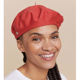 Authentic Summer Cotton Beret in Tile Red - Heritage by Laulhère