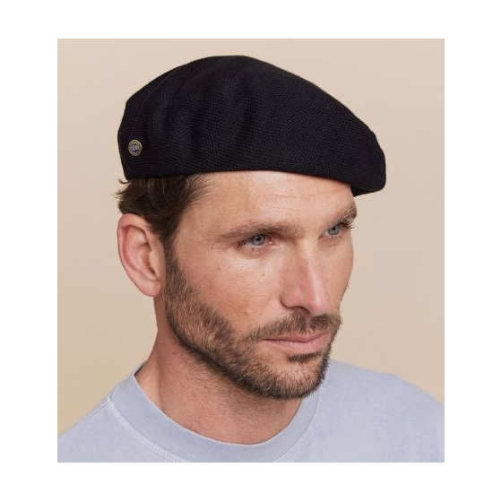 Black Cotton Feathers Beret - Heritage by Laulhere