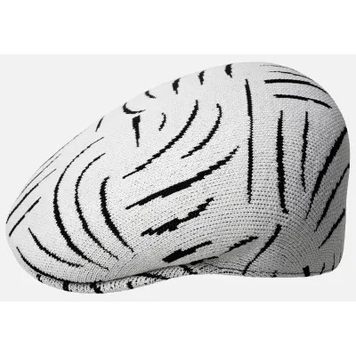 Swerve 504 Black & White Flat Cap - Kangol reference 22015 traclet hat shop