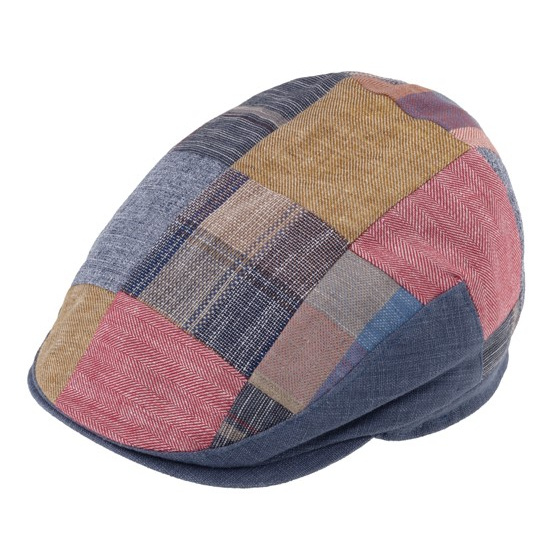Naples Flat Cap Linen & Cotton Patchwork - Traclet
